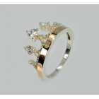 Срібна каблучка з пластинами із золота