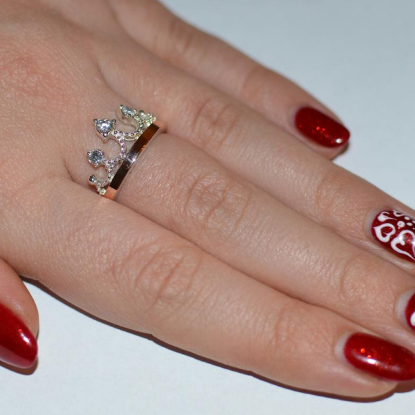 Срібна каблучка з пластинами із золота