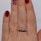 Срібна каблучка з пластинами із золота