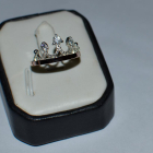 Срібна каблучка з пластинами із золота