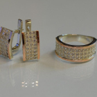 Срібний гарнітур з золотими напайками