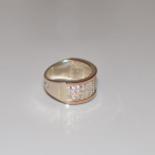 Срібна каблучка з золотими пластинами