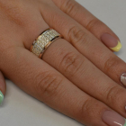 Срібна каблучка з золотими пластинами