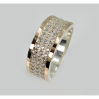 Срібна каблучка з золотими пластинами