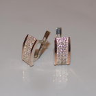 Срібні сережки  зі вставками з золота