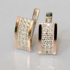 Срібні сережки  зі вставками з золота