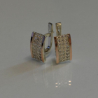 Срібні сережки  зі вставками з золота