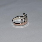 Срібна каблучка з напайками із золота