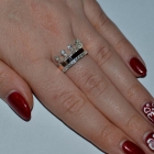 Срібна каблучка з напайками із золота