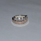 Срібна каблучка з напайками із золота