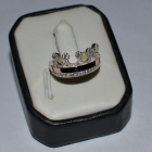 Срібна каблучка з напайками із золота