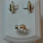 Срібний комплект з накладками з золота