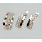 Срібний комплект з накладками з золота