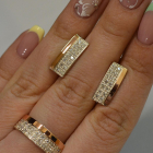 Срібний комплект з накладками з золота