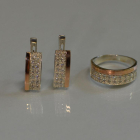 Срібний комплект з накладками з золота