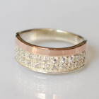 Серебряное кольцо с золотыми напайками