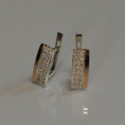 Срібні сережки з накладками з золота