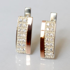 Срібні сережки з накладками з золота