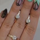 Срібний комплект з золотими пластинами