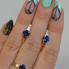 Срібний комплект з золотими пластинами