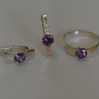 Срібний комплект з золотими пластинами