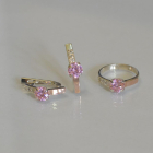 Срібний комплект з золотими пластинами