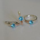 Срібний комплект з золотими пластинами