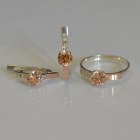 Срібний комплект з золотими пластинами