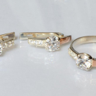 Срібний комплект з золотими пластинами