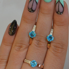 Срібний комплект з золотими пластинами