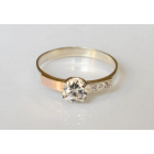 Срібна каблучка з золотими вставками