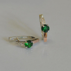 Срібні сережки  зі вставками з золота