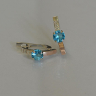 Срібні сережки  зі вставками з золота