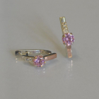 Срібні сережки  зі вставками з золота