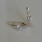 Срібні сережки  зі вставками з золота