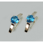 Срібні сережки  зі вставками з золота