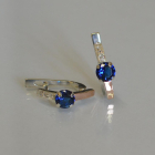 Срібні сережки  зі вставками з золота