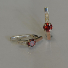 Срібні сережки  зі вставками з золота