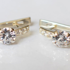 Срібні сережки  зі вставками з золота