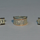 Срібний набір із золотими пластинами