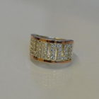 Срібна каблучка з золотими накладками