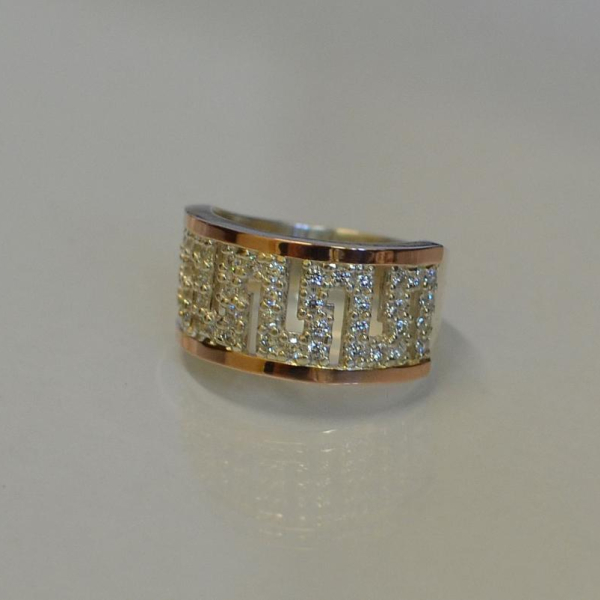 Срібна каблучка з золотими накладками