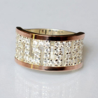 Срібна каблучка з золотими накладками