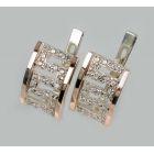 Срібні сережки з накладками з золота