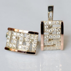 Срібні сережки з накладками з золота