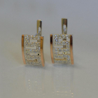 Срібні сережки з накладками з золота