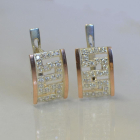 Срібні сережки з накладками з золота