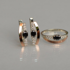 Срібний набір з золотими вставками