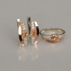 Срібний набір з золотими вставками