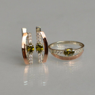 Срібний набір з золотими вставками